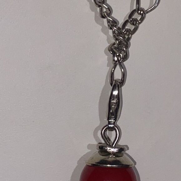 Le Amiche Silver-Tone Red Dress Crystal Doll Charm W/Chain for Women - Picture 7 of 8